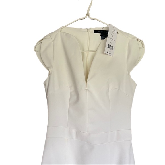 French connection LOLO STRETCH SLEEVELESS DRESS white 2 small nwt - Picture 6 of 8